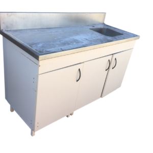 Meuble evier mélaminé + inox  larg. 1500mm
